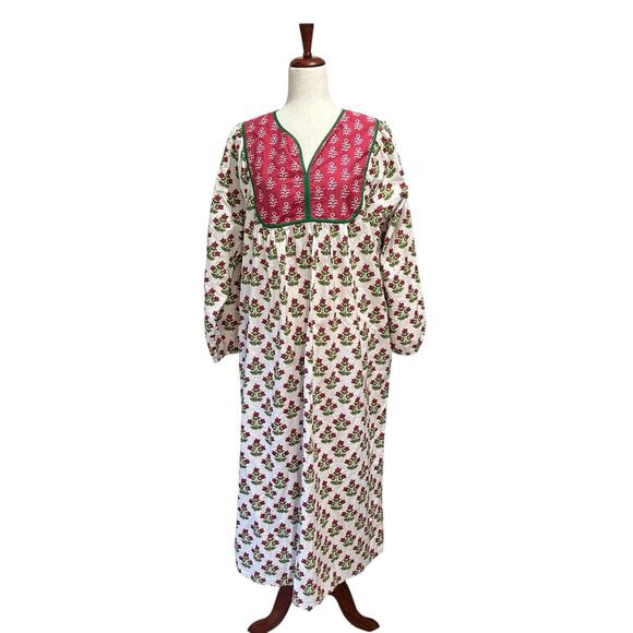 Printfresh Other - Print Fresh Size 1 Pretty in Poinsetta Nightgown XXS XS Cotton Boho Robe Kaftan